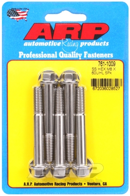M8 x 1.25 x 60  hex SS bolts (5pcs)