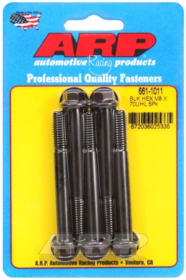 M8 x 1.25 x 70 hex black oxide bolts (5pcs)
