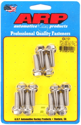 SBC GENIII/LS 1/4 FLANGE SS HEX HEADER BOLT KIT