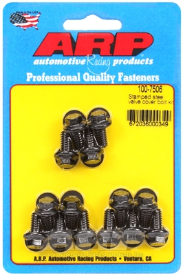 Stamped steel valve cover bolt kit