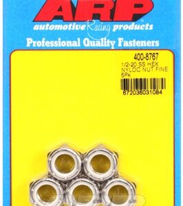 "1/2"" 20 ss fine nyloc hex nut kit" (5pcs)