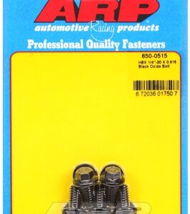 "1/4"" 20 x 0.515 hex black oxide bolts" (5pcs)
