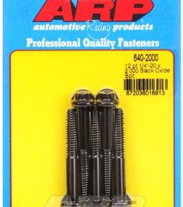 "1/4"" 20 x 2.000 12pt black oxide bolts" (5pcs)