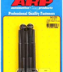 "1/4"" 20 x 3.250 12pt black oxide bolts" (5pcs)