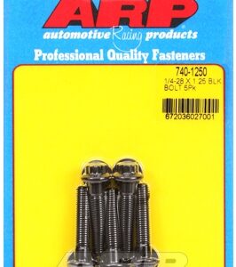 "1/4"" 28 x 1.250 12pt black oxide bolts" (5pcs)