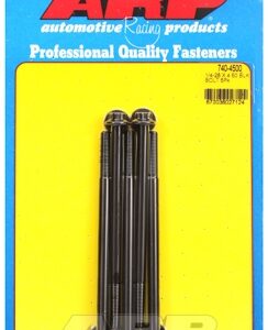 "1/4"" 28 x 4.500 12pt black oxide bolts" (5pcs)