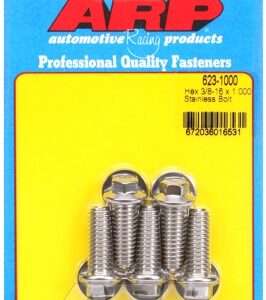 "3/8"" 16 x 1.000 hex ss bolts" (5pcs)