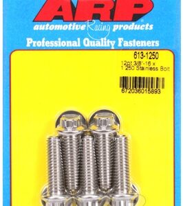 "3/8"" 16 x 1.250 12pt ss bolts" (5pcs)