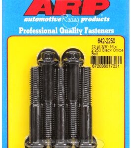 "3/8"" 16 x 2.250 12pt black oxide bolts" (5pcs)