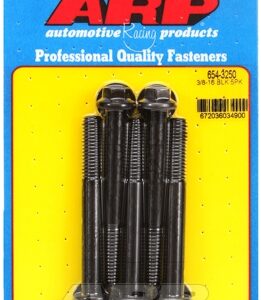"3/8"" 16 x 3.250 hex 7/16 wrenching black oxide bolts"(5pcs