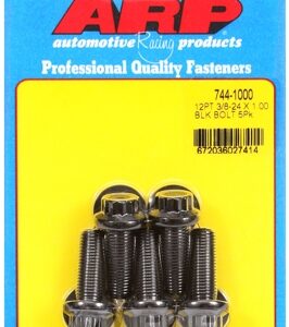 "3/8"" 24 x 1.000 12pt 7/16 wrenching black oxide bolts"5pcs