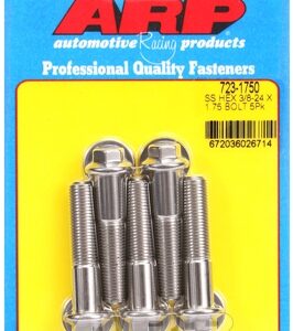 "3/8"" 24 x 1.750 hex ss bolts" (5pcs)