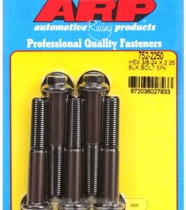 "3/8"" 24 x 2.250 hex black oxide bolts" (5pcs)