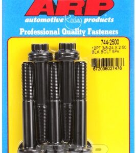 "3/8"" 24 x 2.500 12pt 7/16 wrenching black oxide bolts"5pcs