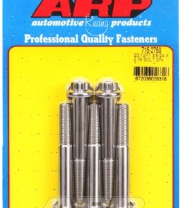 "3/8"" 24 x 2.750 12pt 7/16 wrenching ss bolts" (5pcs)