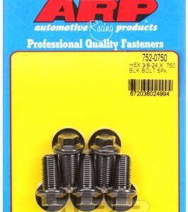 "3/8"" 24 x .750 hex black oxide bolts" (5pcs)