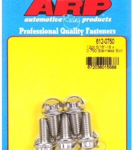 "5/16"" 18 x 0.750 12pt ss bolts" (5pcs)