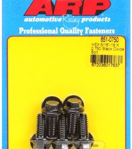 "5/16"" 18 x 0.750 hex black oxide bolts" (5pcs)