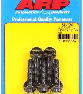 "5/16"" 18 x 1.250 12pt black oxide bolts" (5pcs)