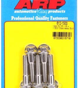"5/16"" 18 x 1.500 12pt ss bolts" (5pcs)