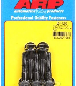 "5/16"" 18 x 1.500 hex black oxide bolts" (5pcs)