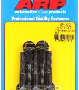 "5/16"" 18 x 1.750 hex black oxide bolts" (5pcs)