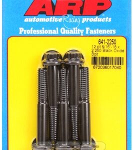 "5/16"" 18 x 2.250 12pt black oxide bolts" (5pcs)