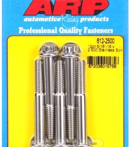 "5/16"" 18 x 2.500 12pt ss bolts" (5pcs)
