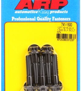 "5/16"" 24 x 1.500 12pt black oxide bolts" (5pcs)