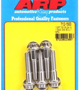 "5/16"" 24 x 1.500 12pt ss bolts" (5pcs)