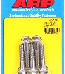 "5/16"" 24 x 1.500 hex ss bolts" (5pcs)