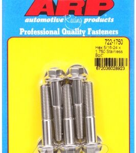 "5/16"" 24 x 1.750 hex ss bolts" (5pcs)