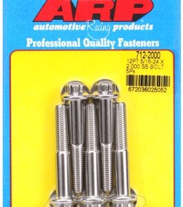 "5/16"" 24 x 2.000 12pt ss bolts" (5pcs)