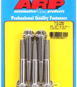 "5/16"" 24 x 2.250 12pt ss bolts" (5pcs)
