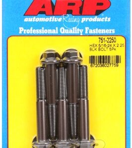 "5/16"" 24 x 2.250 hex black oxide bolts" (5pcs)