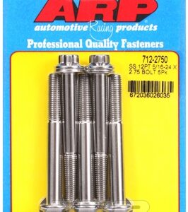 "5/16"" 24 x 2.750 12pt ss bolts" (5pcs)
