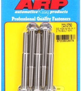 "5/16"" 24 x 2.750 hex ss bolts" (5pcs)