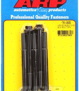 "5/16"" 24 x 3.500 hex black oxide bolts" (5pcs)