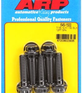 "7/16"" 14 x 1.500 12pt 1/2 wrenching black oxide bolts"5pcs