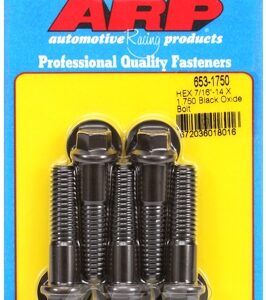 "7/16"" 14 x 1.750 hex black oxide bolts" (5pcs)