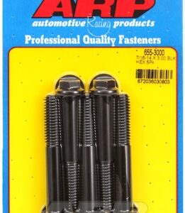 "7/16"" 14 x 3.000 hex 1/2 wrenching black oxide bolts" 5pcs