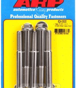 "7/16"" 14 x 3.500 hex 1/2 wrenching ss bolts" (5pcs)
