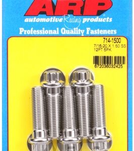 "7/16"" 20 x 1.500 12pt ss bolts" (5pcs)