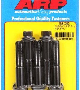 "7/16"" 20 x 2.250 hex black oxide bolts" (5pcs)