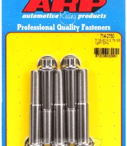 "7/16"" 20 x 2.750 12pt ss bolts" (5pcs)