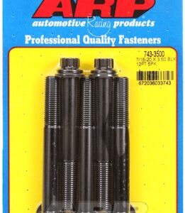 "7/16"" 20 x 3.500 12pt black oxide bolts" (5pcs)