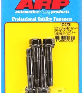 arp 5/16 24x2.250 black hex wp pulley w/1.000" fan spcr stud