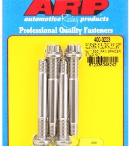 arp 5/16 24x2.750 ss 12pt wp pulley w/ 1.500" fan spcr stud