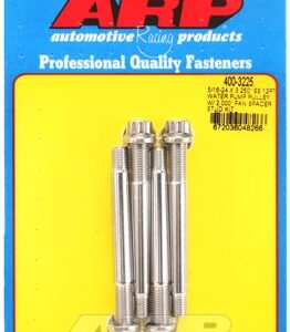 arp 5/16 24x3.250 ss 12pt wp pulley w/ 2.000" fan spcr stud