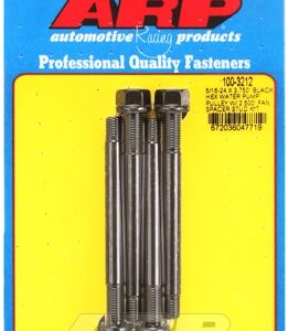 arp 5/16 24x3.750 black hex wp pulley w/2.500" fan spcr stud